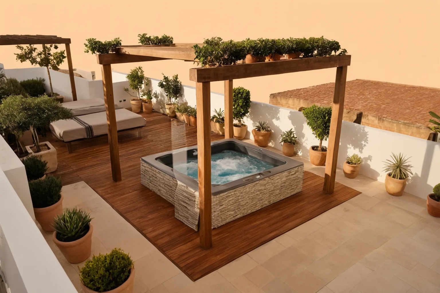 Terraço — spa sob a pérgola