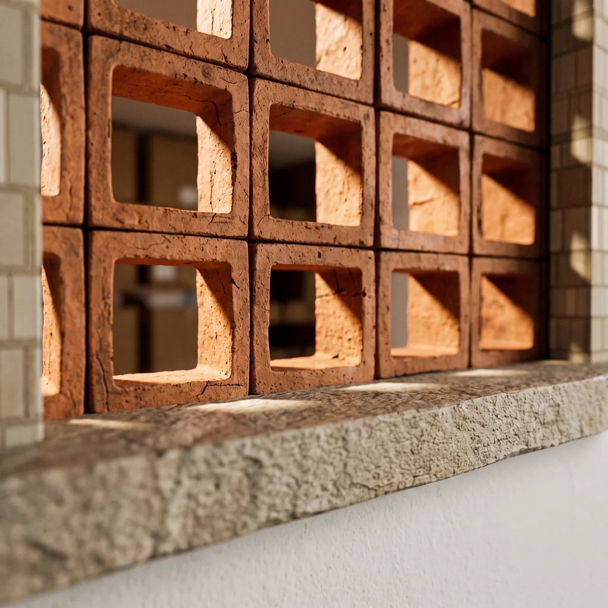 Casa Messapica SMG — Cobogó in ceramica, macro