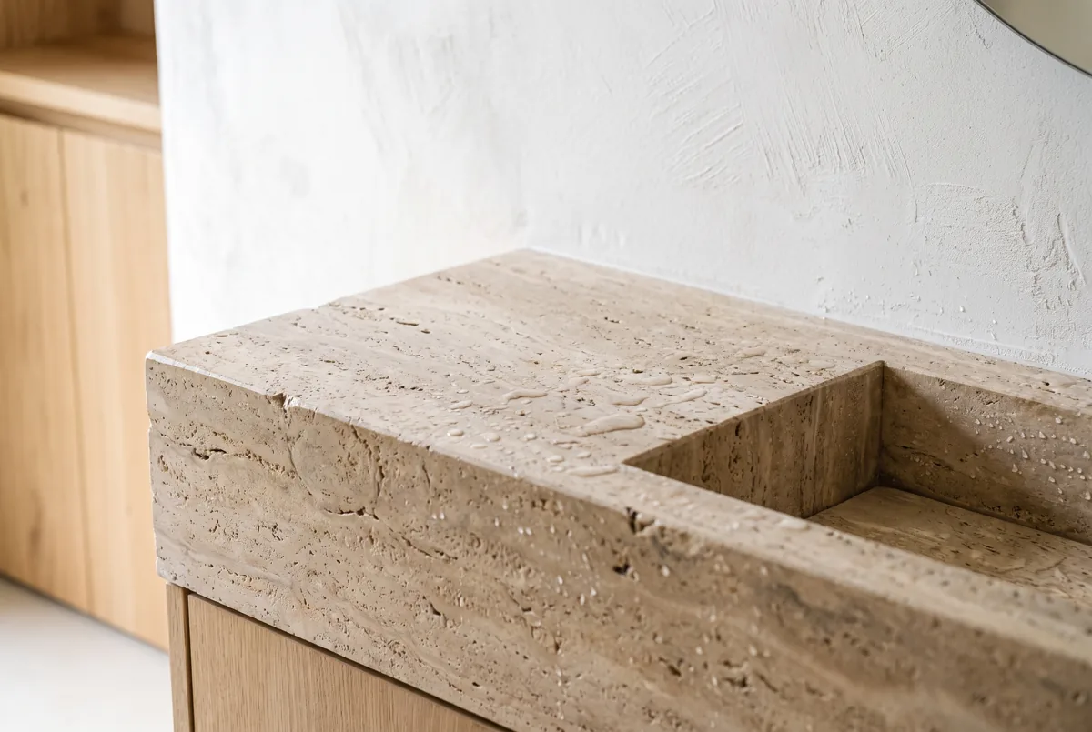 Casa Messapica SMG — Lavabo in pietra del bagno