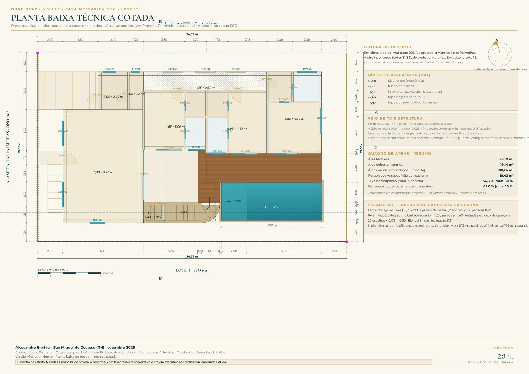 Casa Messapica SMG — Pianta tecnica quotata